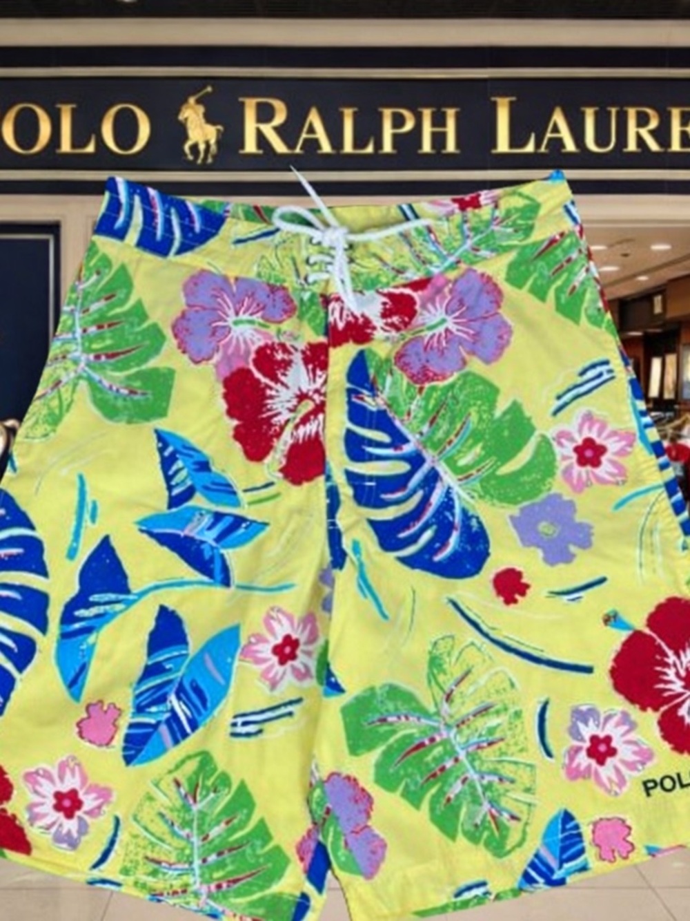 Polo by Ralph Lauren Yellow Floral Hybrid Shorts